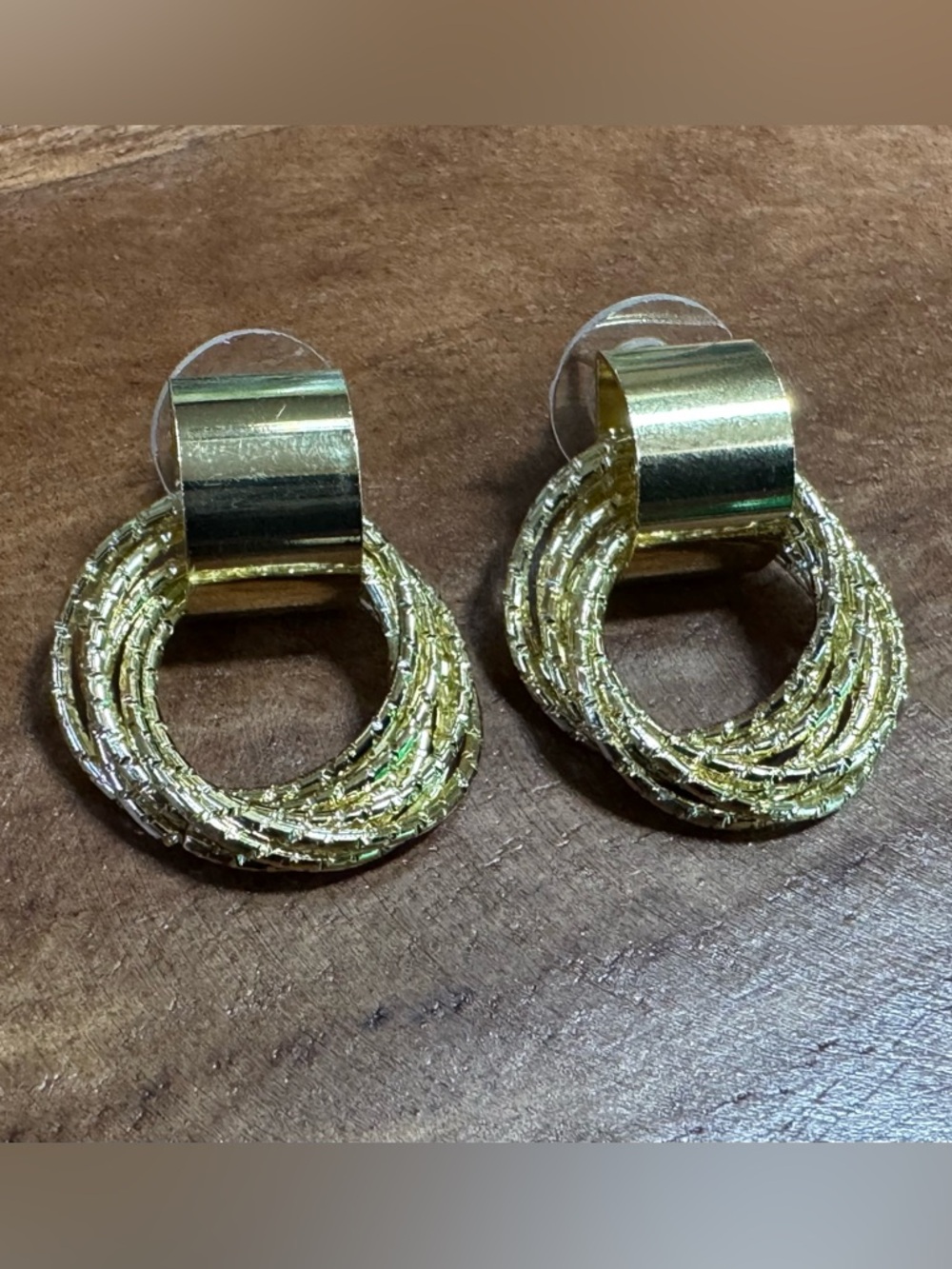3/$15 Gold Hoop Drop Stud Earrings Elegant Women's Jewelry Set Neutral Gold Tone